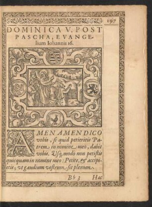 Dominica V. Post Pascha, Evangelium Iohannis 16.