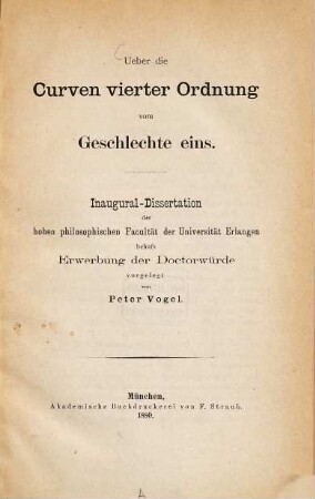 Über die Curven vierter Ordnung vom Geschlechte eins
