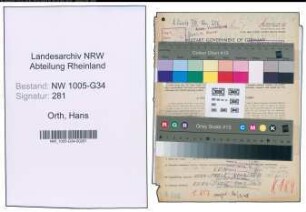 Entnazifizierung Hans Orth , geb. 03.05.1904 (Arzt)