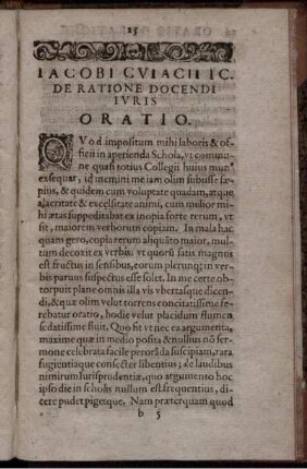 Jacobi Cuiacii IC. De Ratione Docendi Iuris Oratio