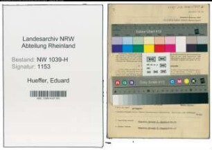 Entnazifizierung Eduard Hueffer , geb. 17.11.1886 (Buchhaendler)