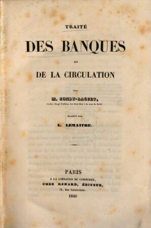 Traité des banques et de la circulation