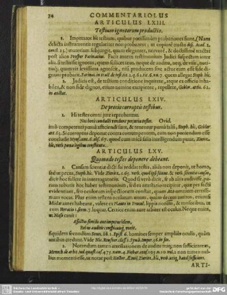 Articulus LXIV. De precio corruptis testibus