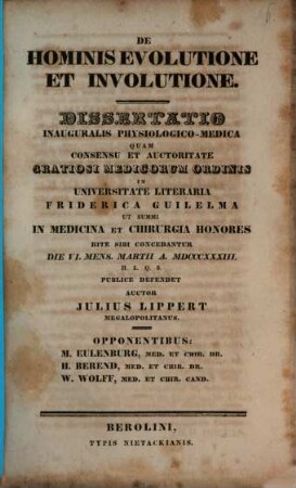 De hominis evolutione et involutione