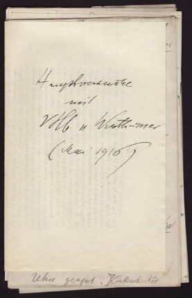 17: [Folder] Versuchsprotokolle (Phonogr. Vokale): Hauptversuche mit v Hb [von Hornbostel] u Wertheimer (Mai 1916)