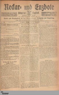 Neckar- und Enzbote : Besigheimer Tageszeitung : Kirchheimer Anzeiger : Amts- u. Anzeigeblatt für den Oberamtsbezirk Besigheim