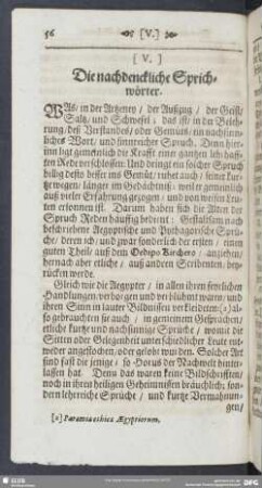 [V.] Die nachdenckliche Sprichwörter