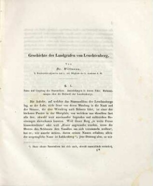 Geschichte der Landgrafen von Leuchtenberg, [1]