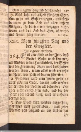Vom jüngsten Tag und der Ewigkeit.