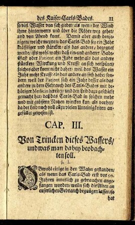 Cap. III. Von Trincken dieses Wassers / und was man dabey beobachten soll.