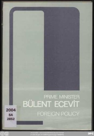 Prime Minister Bülent Ecevit foreign policy