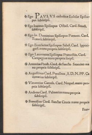 Ego Paulus catholicae Ecclesiae Episcopus subscripsi ...