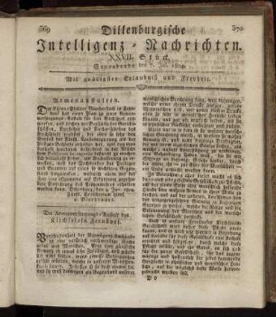 XXVII. Stück... den 7. Jul. 1804 - XXX. Stück... den 28. Jul. 1804.