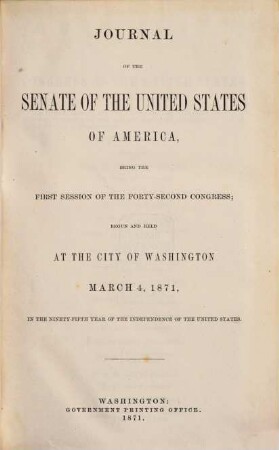 Senate documents. [266,o.] 1871 = Congress 42, Sess. 1
