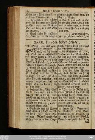 XXXII. Um den lieben Frieden.
