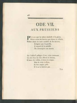 Ode VII. Aus Prussiens.