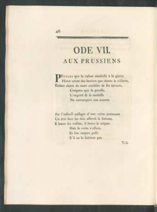 Ode VII. Aus Prussiens.