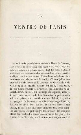 Les Rougon-Macquart : histoire naturelle et sociale d'une famille sous le Second Empire, 3. Le ventre de Paris