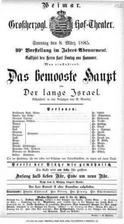 Das bemooste Haupt oder Der lange Israel