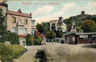 Postkartenalbum mit Motiven von Durlach. "Durlach - Turmberg mit Drahtseilbahn"