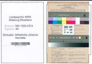 Entnazifizierung Wilhelmine Johanna Henriette Schlueter , geb. 02.03.1916 (Roentgenassistentin)