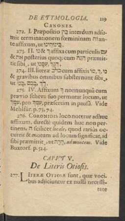 Caput V. De Literis Otiosis