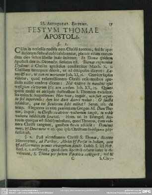 Festum Thomae Apostoli