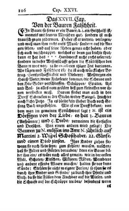 Das XXVII. Cap. Von der Bauren Falschheit