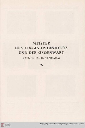 Meister des XIX. Jahrhunderts und der Gegenwart. Szenen im Innenraum