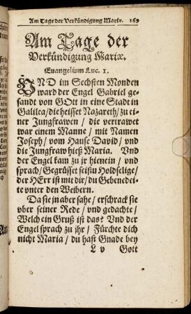 Am Tage der Verkündigung Mariæ.
