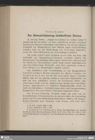 Viertes Kapitel - Zur Desensibilisierung lichthoffreier Platten
