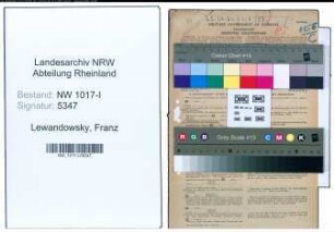 Entnazifizierung Franz Lewandowsky , geb. 03.11.1884 (Sekretaer)