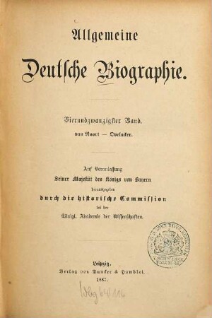 Allgemeine Deutsche Biographie, 24. van Noort - Ovelacker