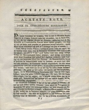 Achtste boek. Over de Oost-Indische Kerkzaaken