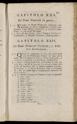 Capitolo XXI. De' Nomi Numerali in genere