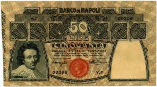 Geldschein, 50 Lire, 23.2.1911