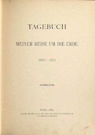 Tagebuch meiner Reise um die Erde : 1892-1893, 1
