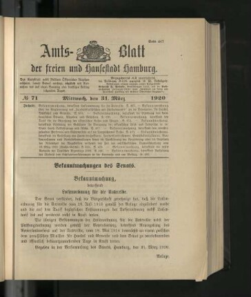 No. 71, 31. März 1920