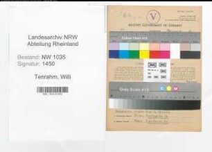 Entnazifizierung Willi Tenrahm , geb. 08.11.1920 ()