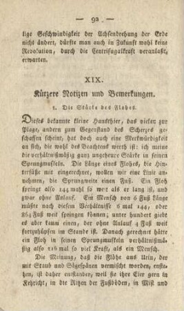 XIX. Kürzere Notizen und Bemerkungen
