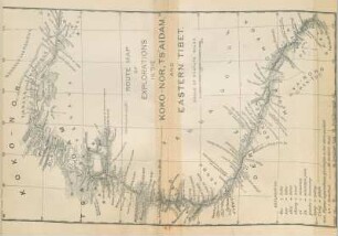 Route map of explorations in the Koko-nor, Ts'aidam, and Eastern Tibet