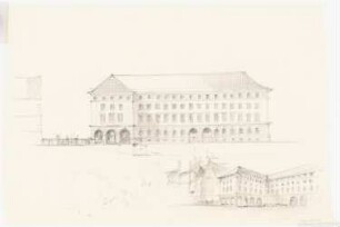 Haus der 109. SS Standarte (?), Posen: Entwurf Ansicht, perspektivische Ansicht