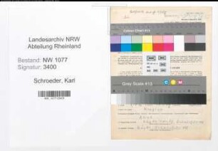 Entnazifizierung Karl Schroeder , geb. 25.12.1886 (Polizist)