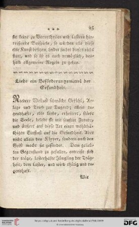 Liebe ein Beförderungsmittel der Gesundheit