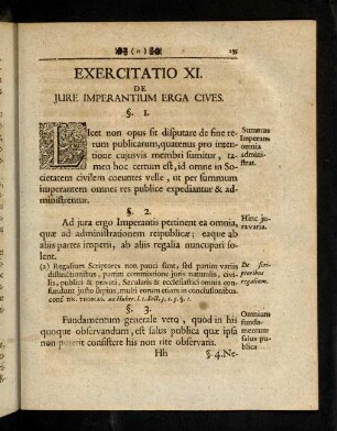235-250, Exercitatio XI. De Jure Imperantium Erga Cives.