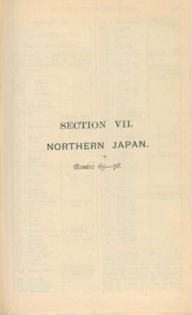Section VII. Northern Japan. Routes 65-78