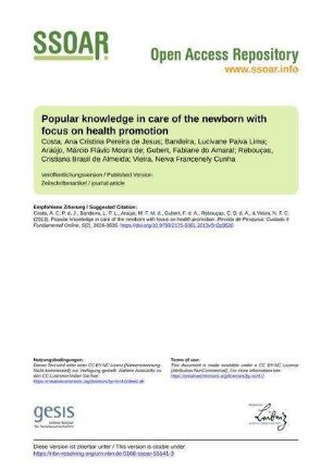 Popular knowledge in care of the newborn with focus on health promotion