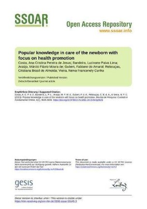 Popular knowledge in care of the newborn with focus on health promotion