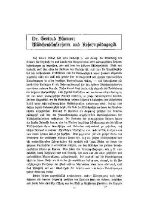Mädchenschulreform und Reformpädagogik