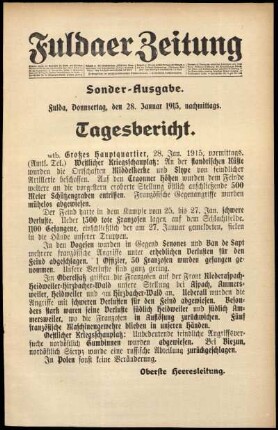 Ausgabe vom Donnerstag, den 28. Januar 1915.